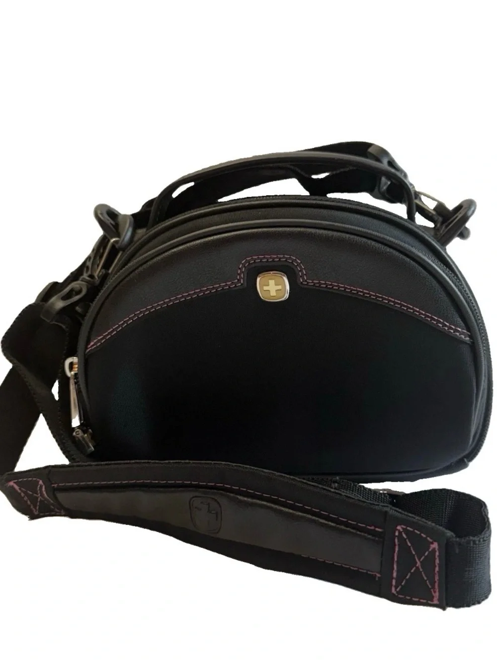 Wenger Swiss Army Rhea Padded Camera Case Bag Black Pink NWT Travel Crossbody